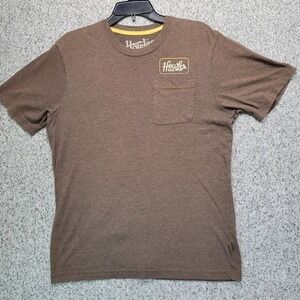 Howler Bros Mens T-Shirt‎ Pocket Crew Neck Short Sleeve Casual Brown XL FLAW